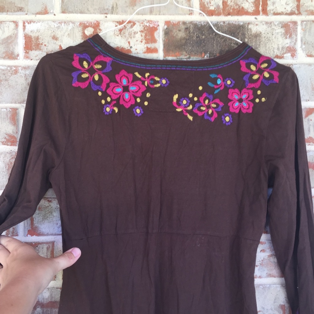 Johnny Was Embroidered Peacock Smocked Boho Dress - Picture 5 of 16